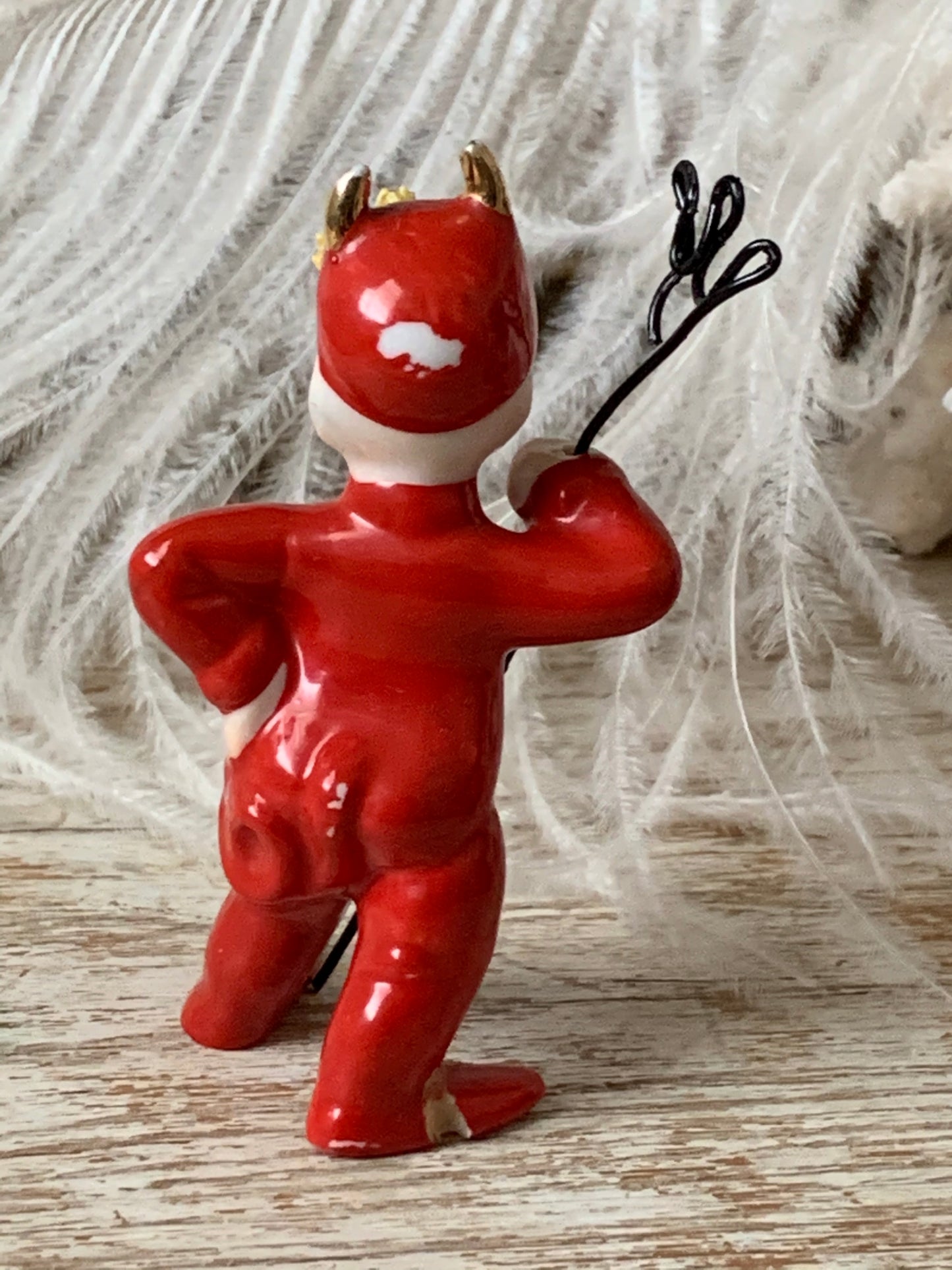 Vintage mini standing devil pixie figurine