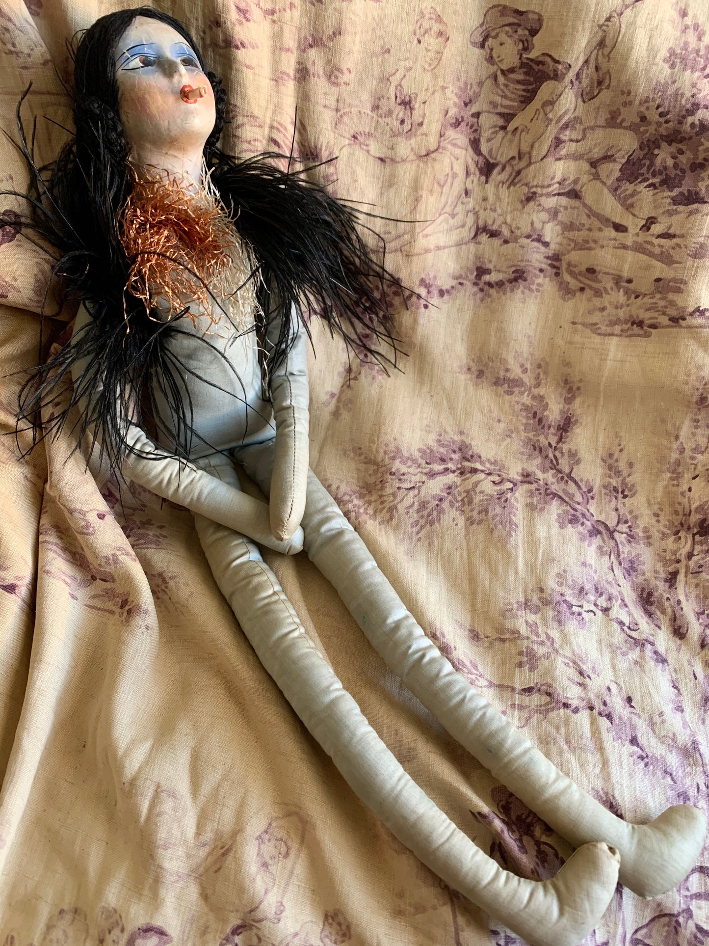 Vintage assembled smoker boudoir doll