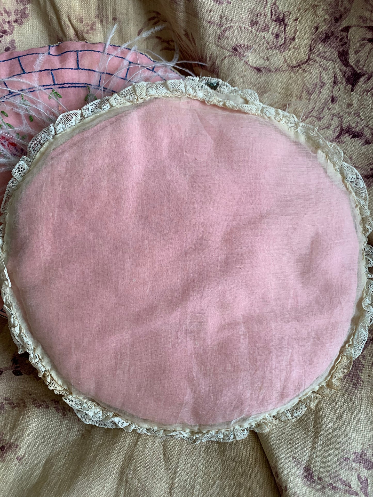 Vintage assembled doll face pillow