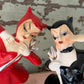 Vintage pair devil ballerina shakers