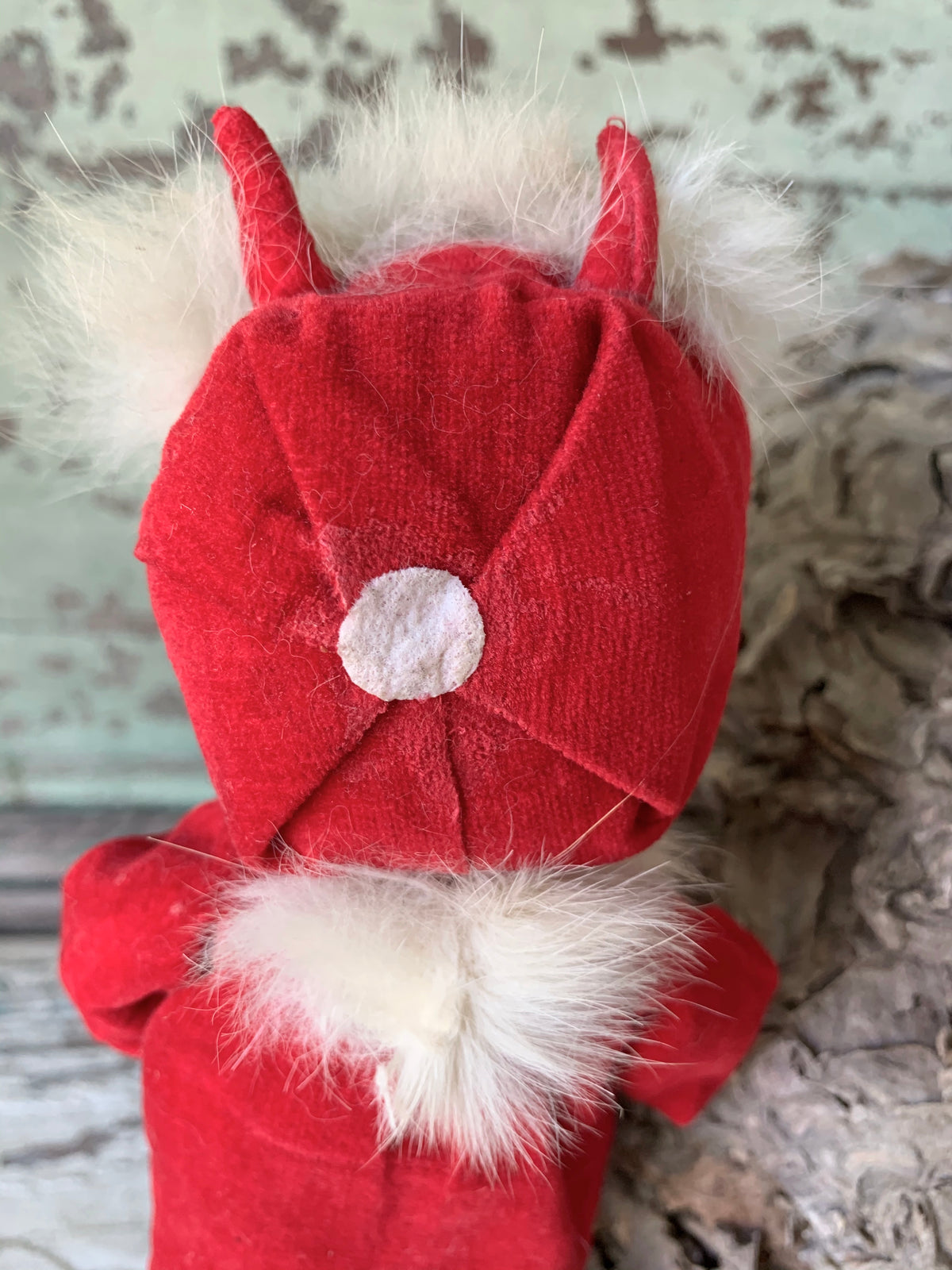 Vintage Holiday Fair winking devil stockinette pixie doll