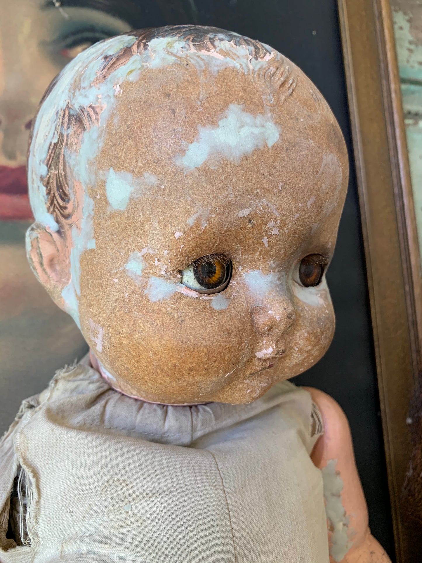 Vintage creepy cute old worn Effanbee baby doll