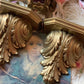Vintage pair ornate gold plastic sconces