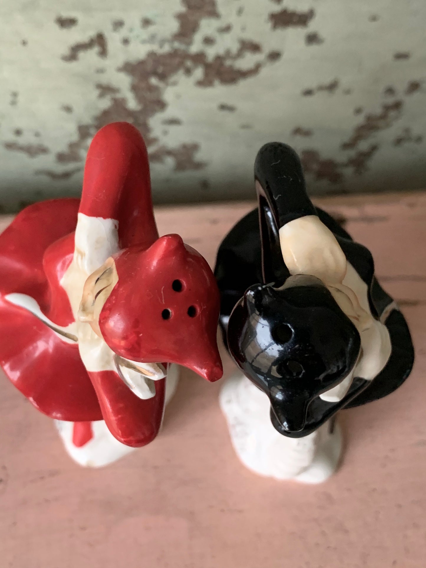 Vintage pair devil ballerina shakers