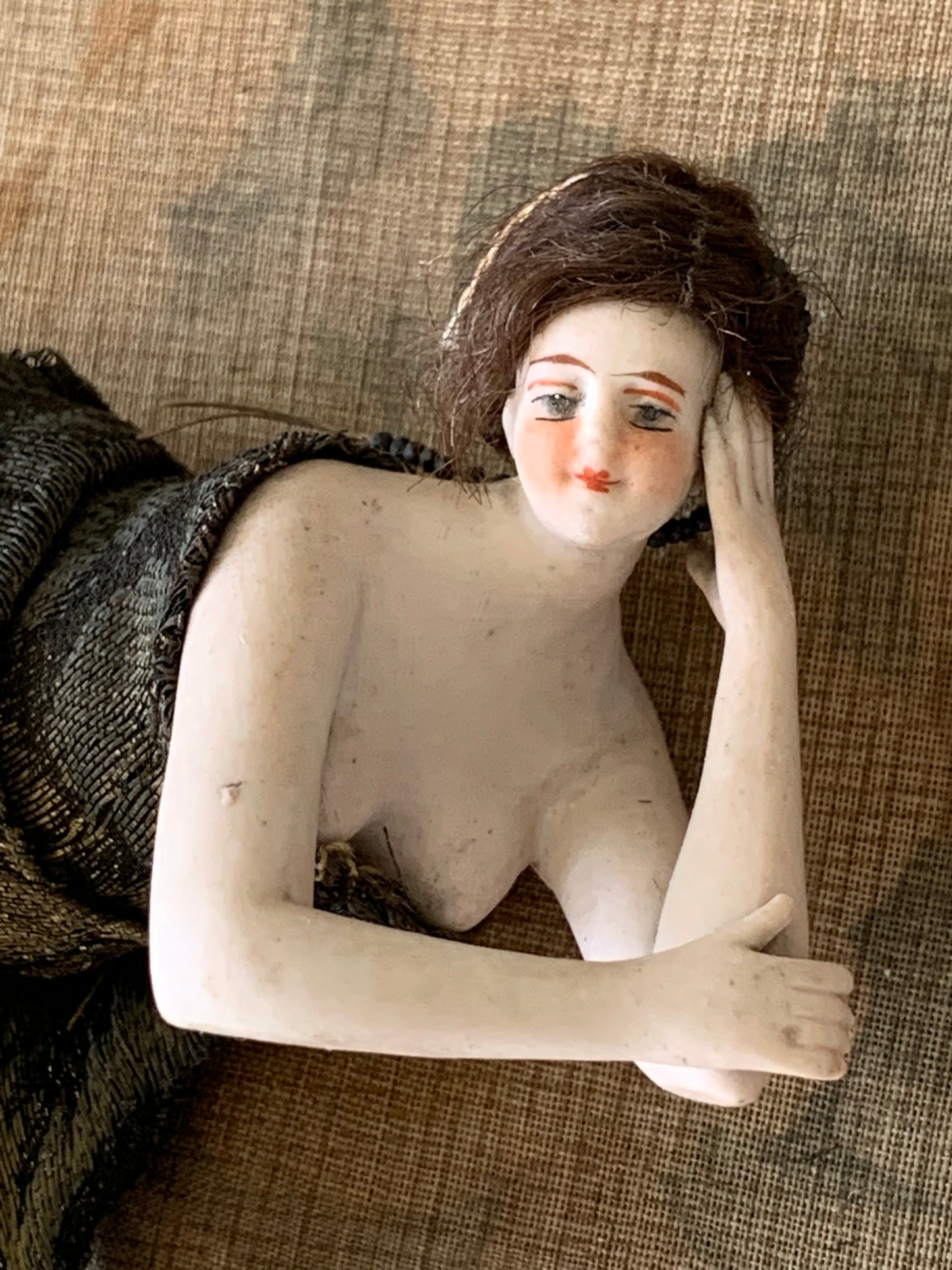 Antique miniature bathing beauty figurine