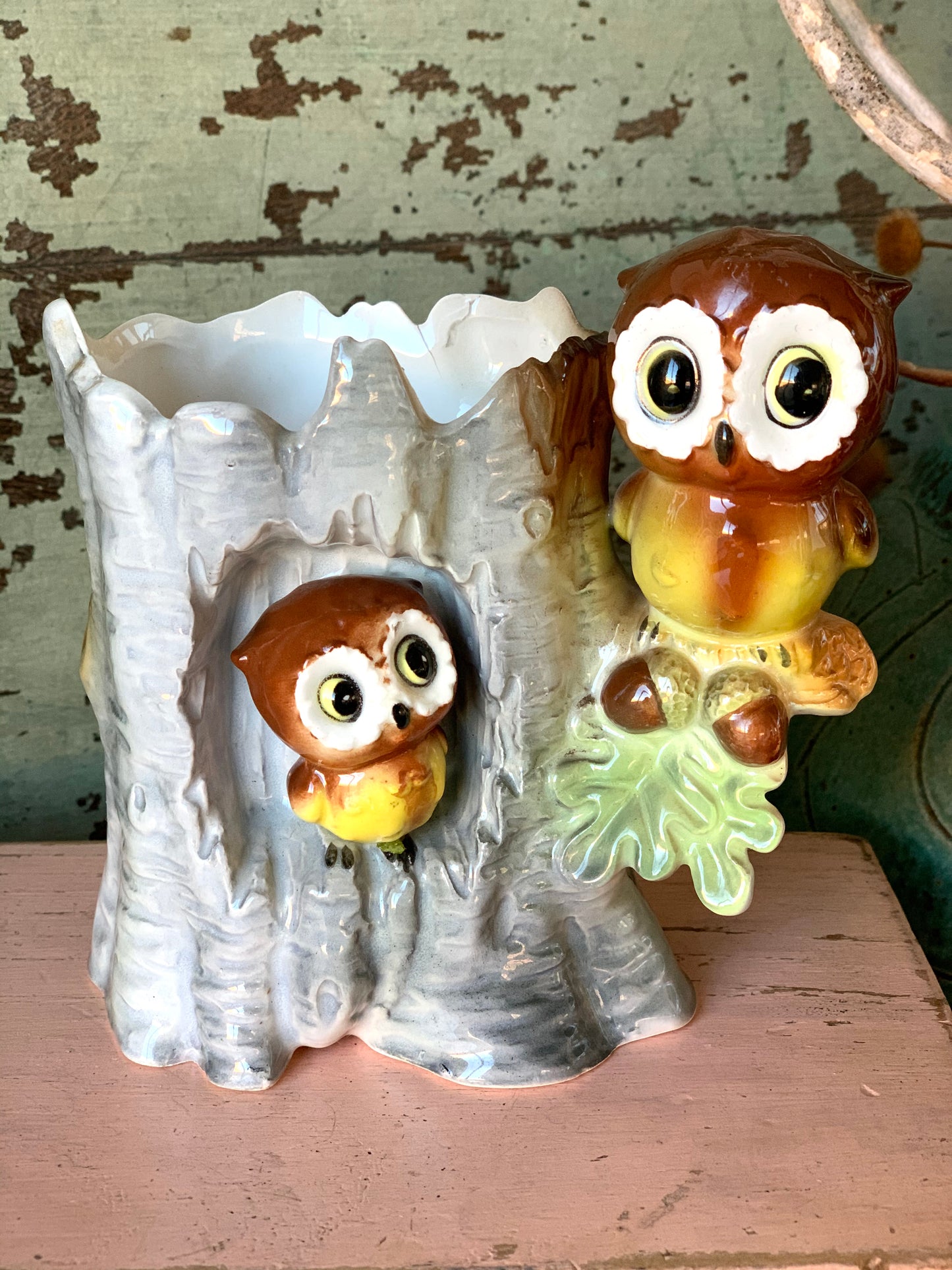Vintage Relpo owl planter