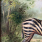 Vintage small original zebra painting