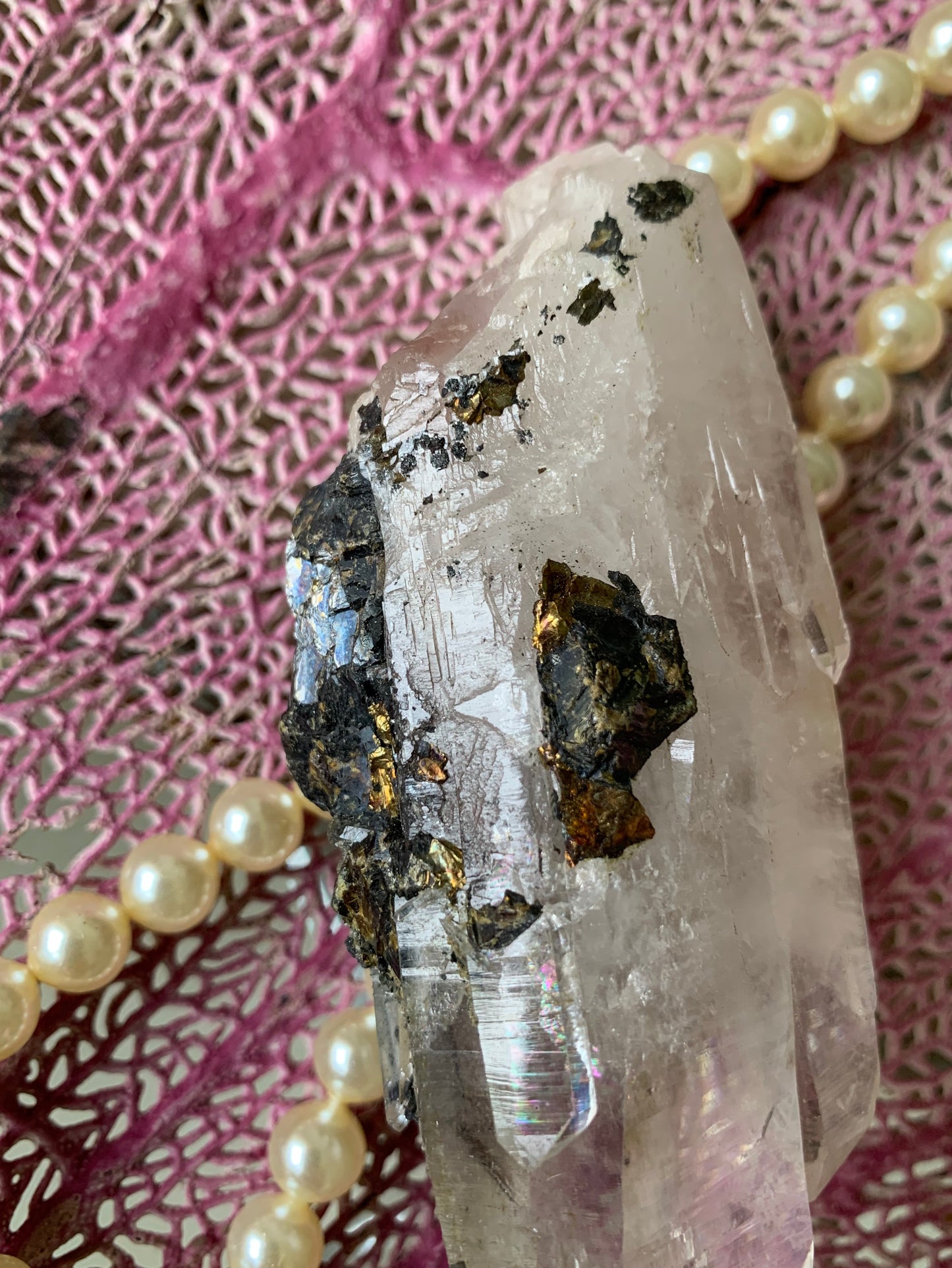 Quartz crystal point specimen sparkly natural geode stone
