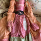 Vintage pink lavender hair flapper boudoir doll French style bed doll