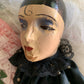 Vintage pierrot boudoir doll French style clown bed doll