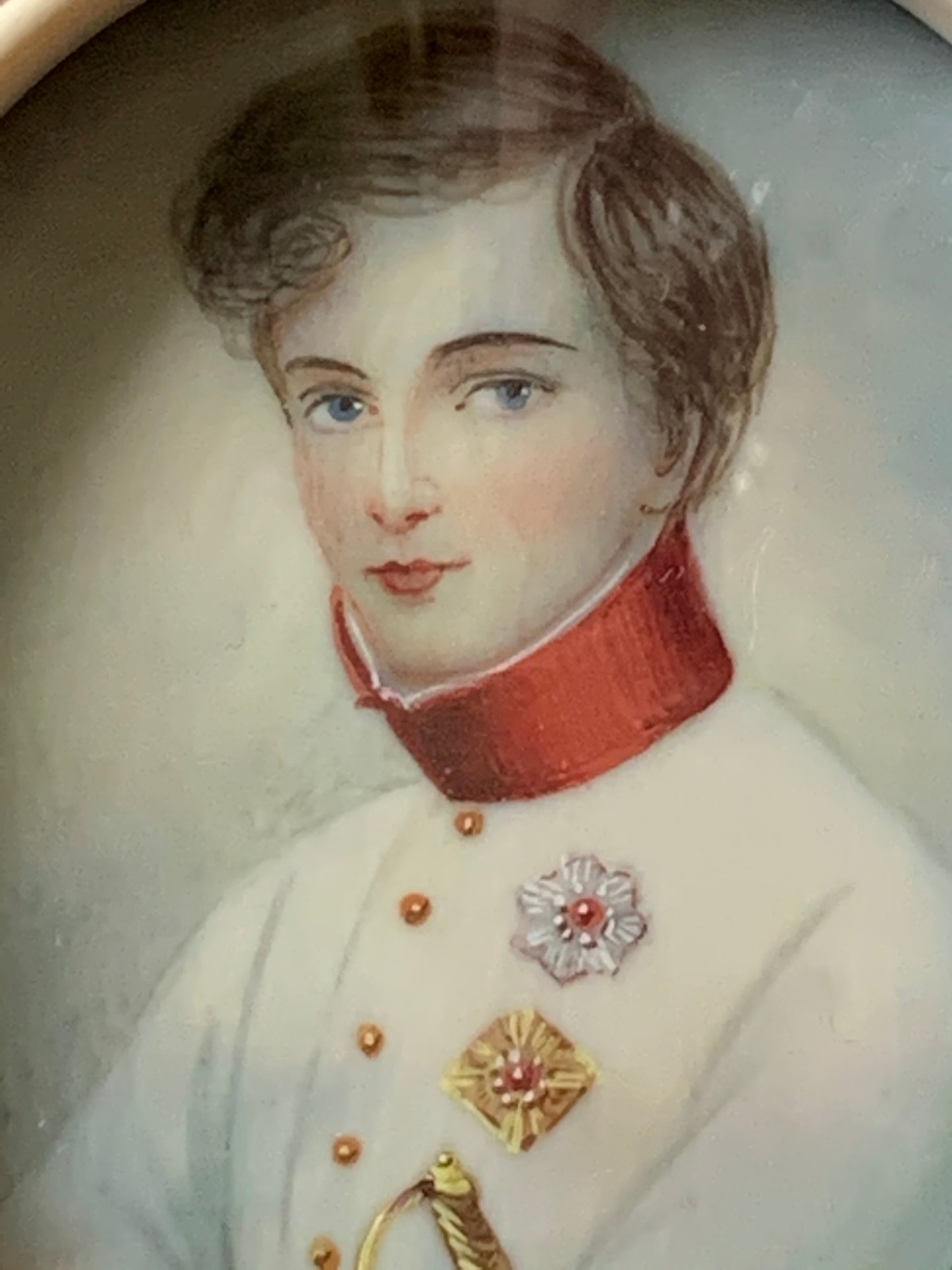 Antique miniature portrait painting