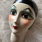 Vintage pierrot doll face tulle decoration
