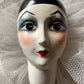 Vintage pierrot doll face tulle decoration