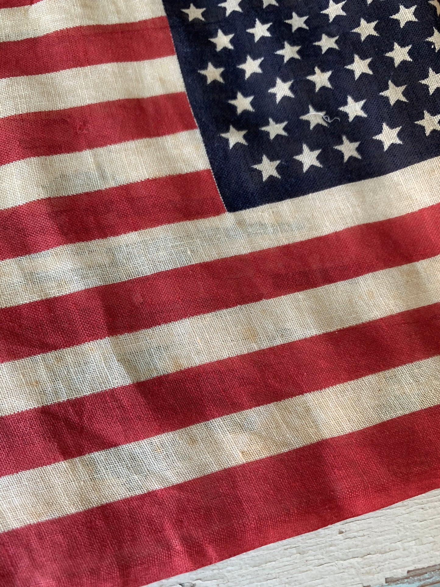 Vintage small 49 star American USA parade flag