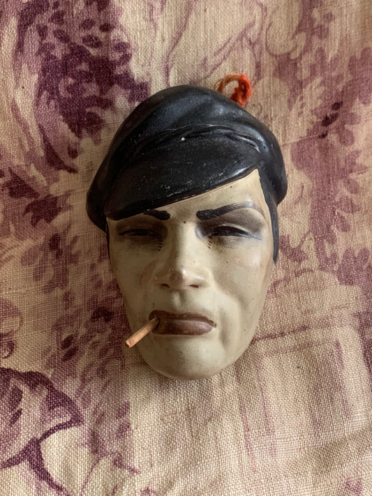 Vintage mini smoker pottery face