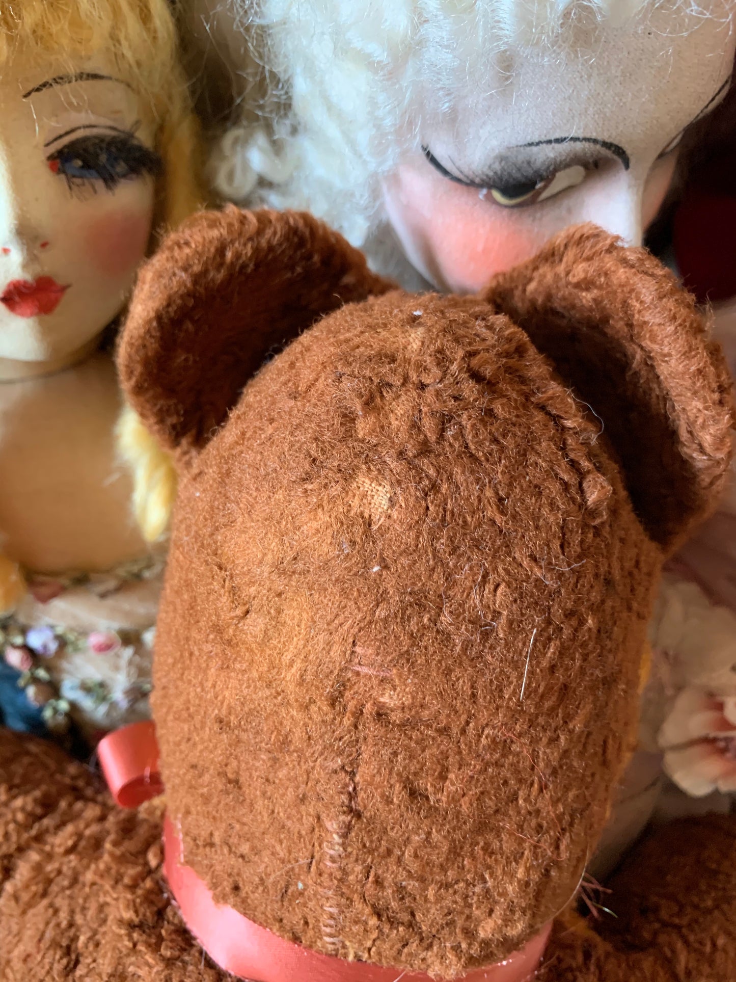 Vintage rubber face bear retro stuffed toy teddy