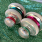 Vintage pair Shiny Brite retro ornaments