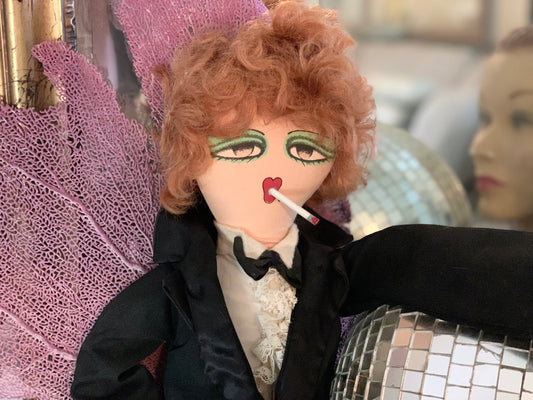 Vintage smoker Happenings boudoir doll in tuxedo