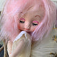Vintage pink hair shabby Christmas angel