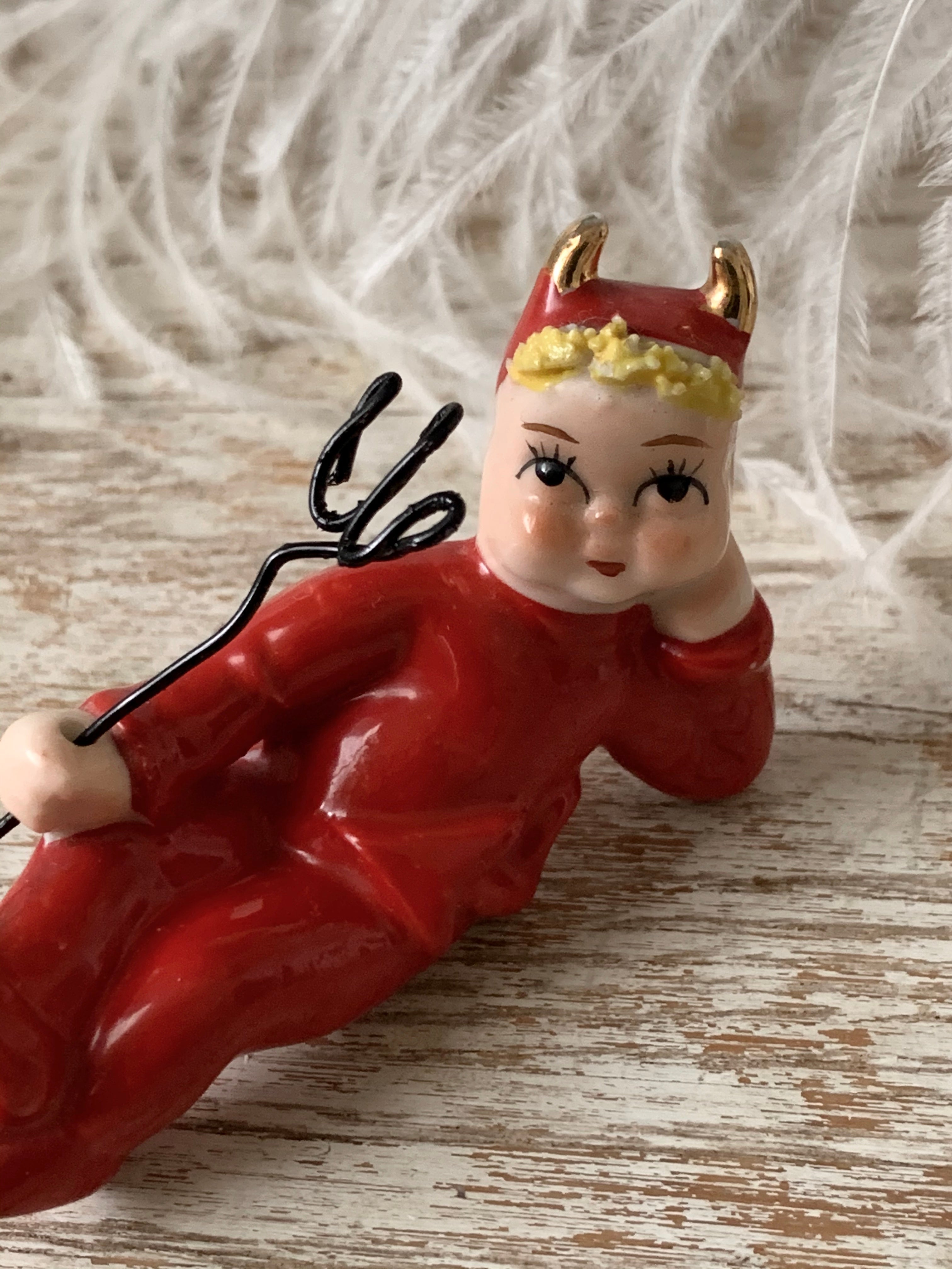 Vintage mini lounging devil pixie figurine – SAD ROSETTA