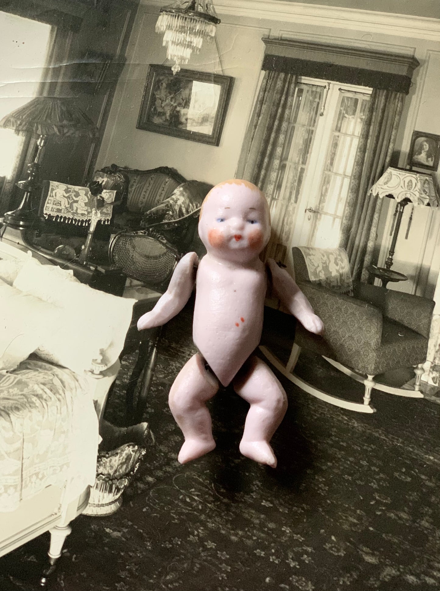Vintage mini German jointed baby doll