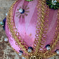Vintage pink beaded Christmas ornaments