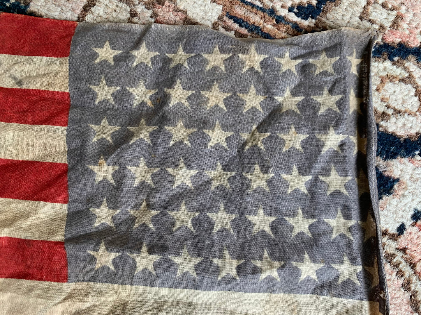 Vintage tattered 48 star mini flag