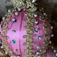 Vintage pink beaded Christmas ornaments