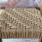 Vintage Danish modern style woven rope wooden leg stool