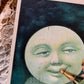Antique Happy New Year moon baby postcard