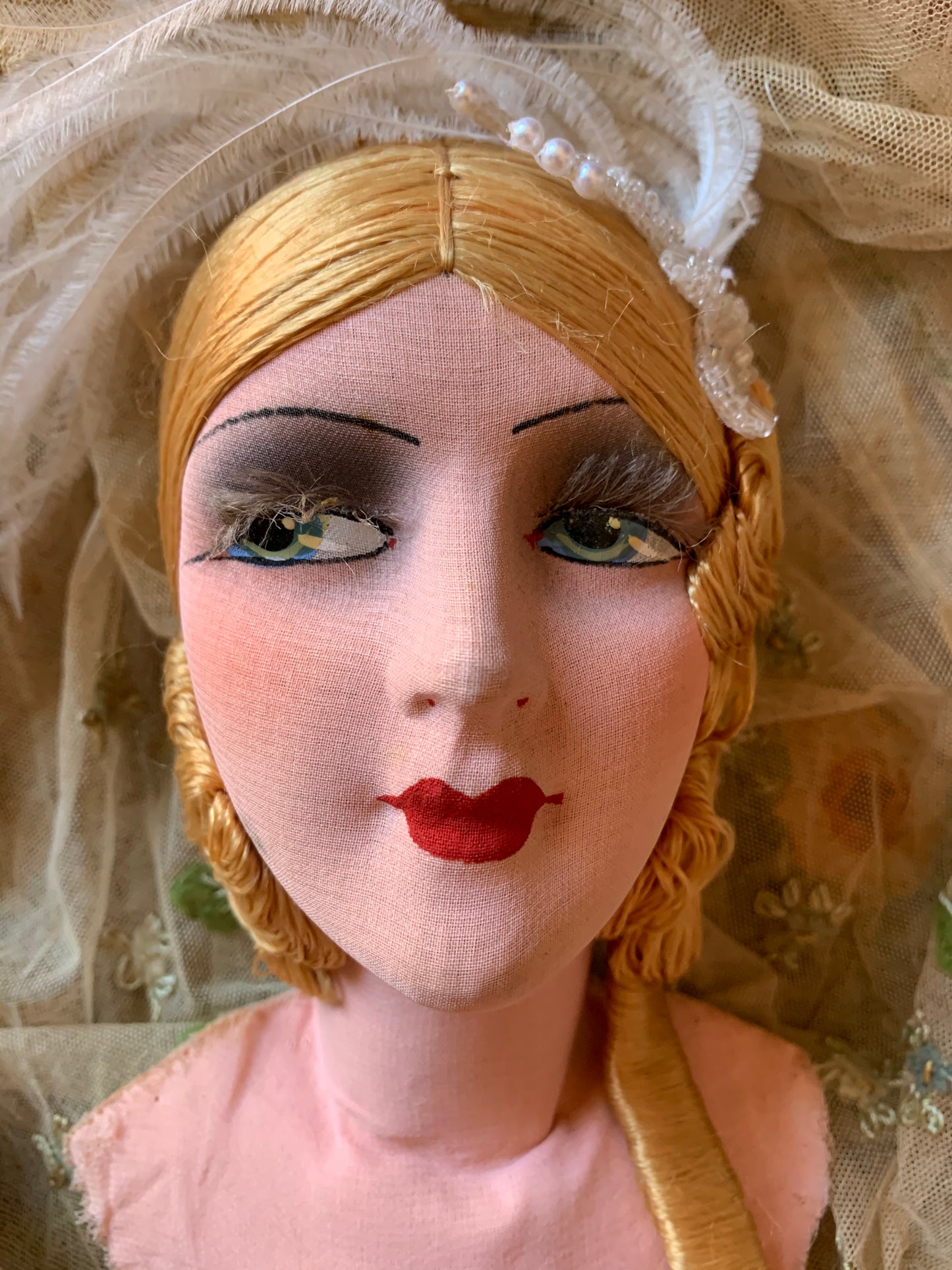Vintage boudoir doll head part