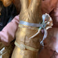Vintage gold Easter rabbit bunny decoration with glass eyes