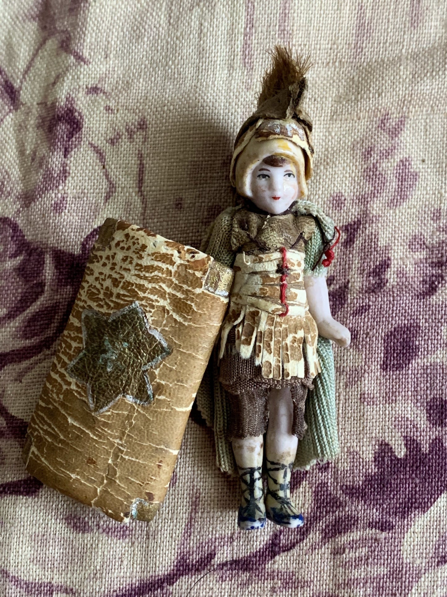 Antique miniature bisque warrior doll - Main Image