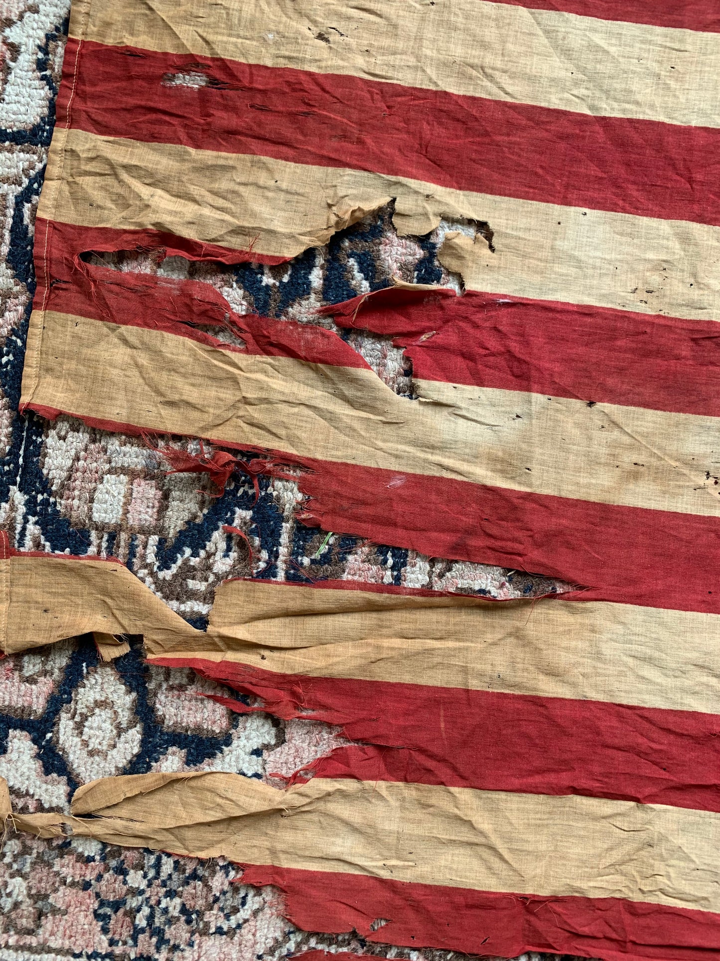 Vintage tattered old 48 star USA flag