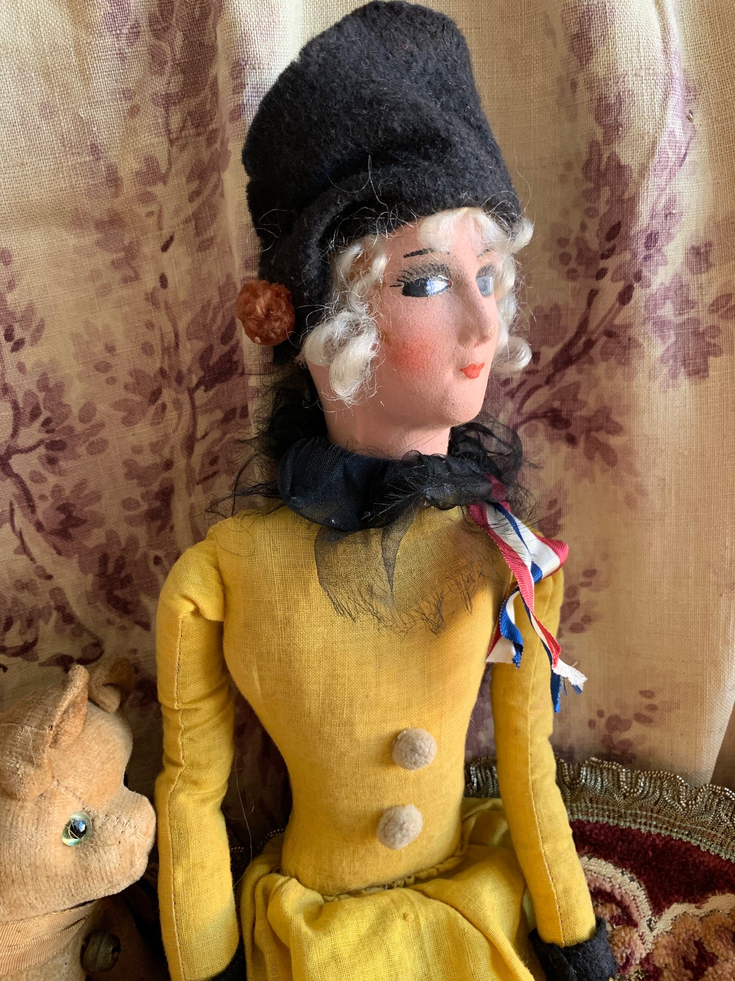 Vintage small pierrot boudoir doll