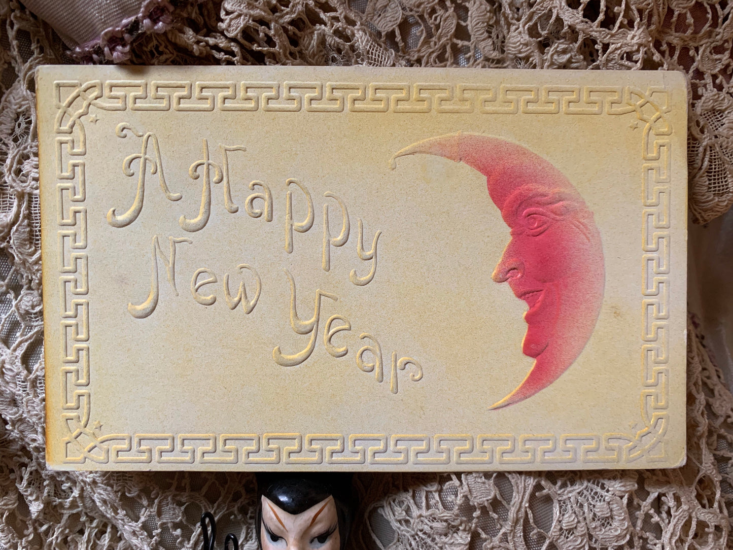 Antique Happy New Year postcard