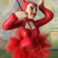 Vintage red devil girl ballerina