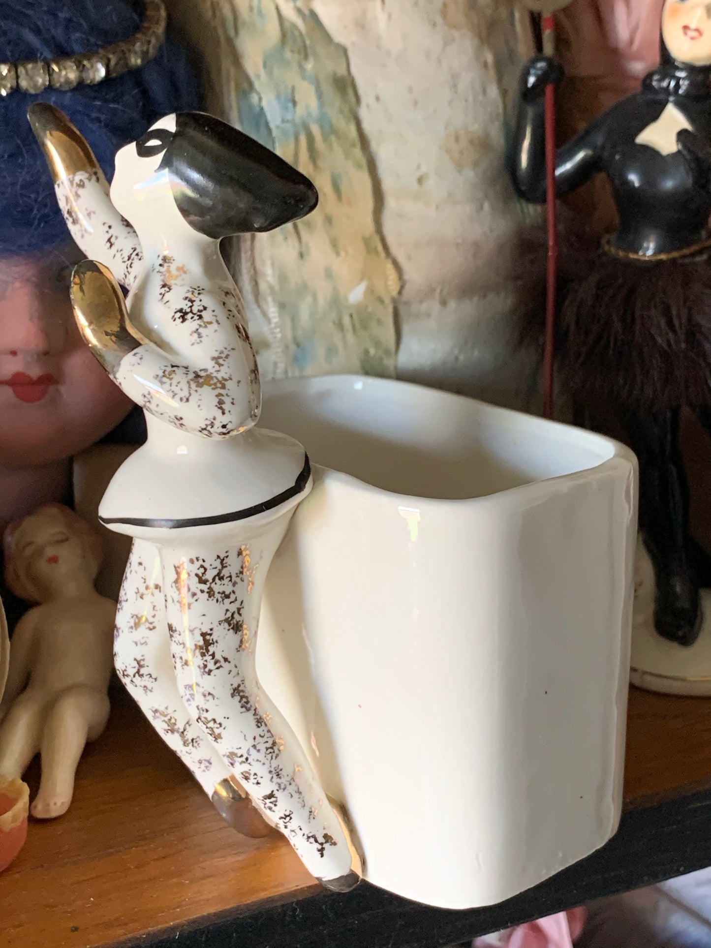 Vintage retro dancing girl planter