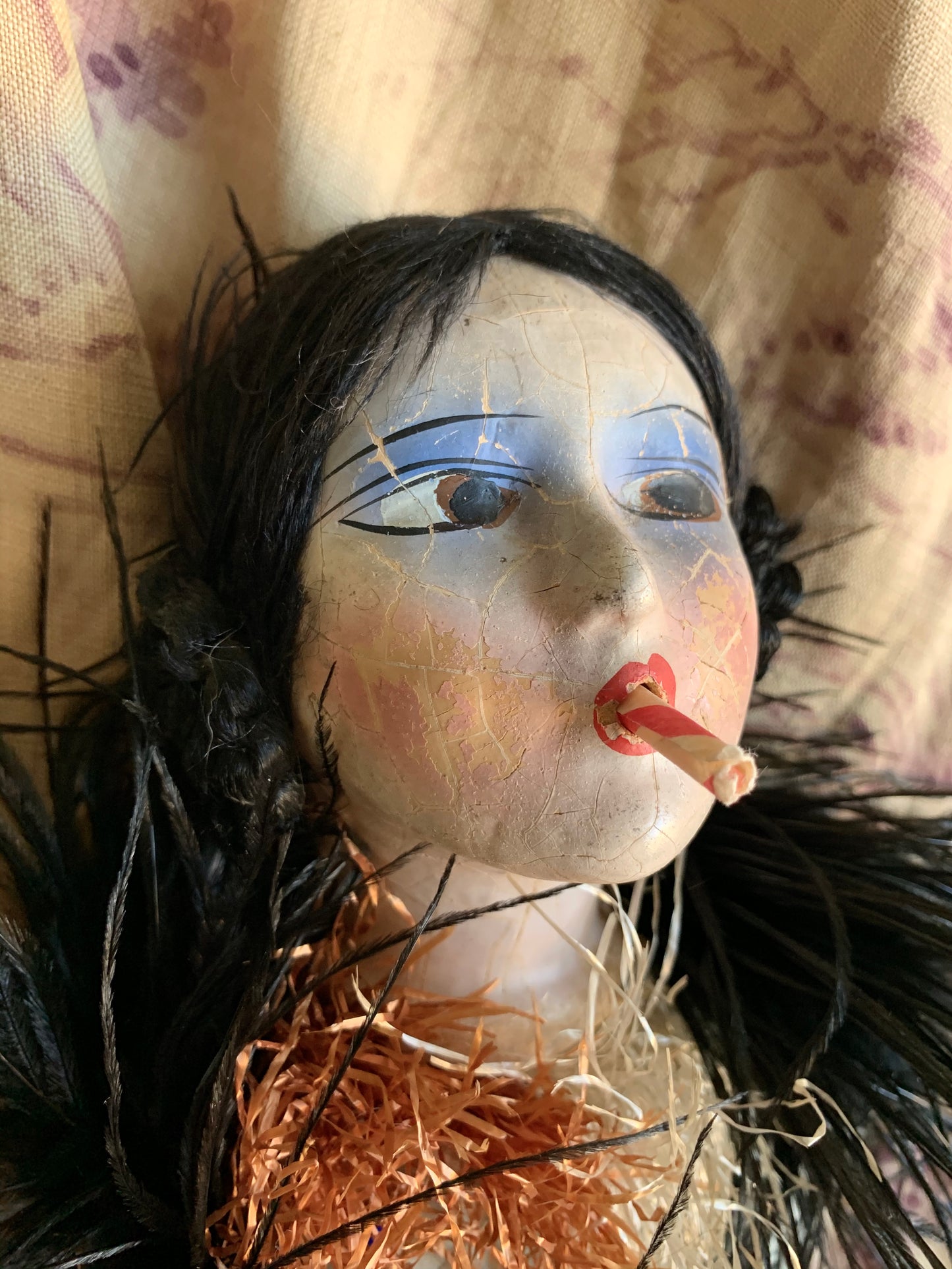Vintage assembled smoker boudoir doll