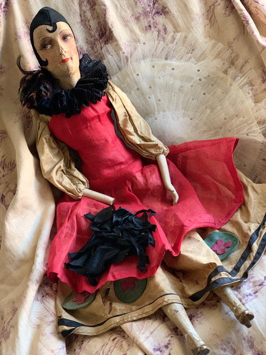 Antique boudoir doll old French flapper doll