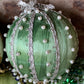 Vintage set green beaded Christmas ornaments