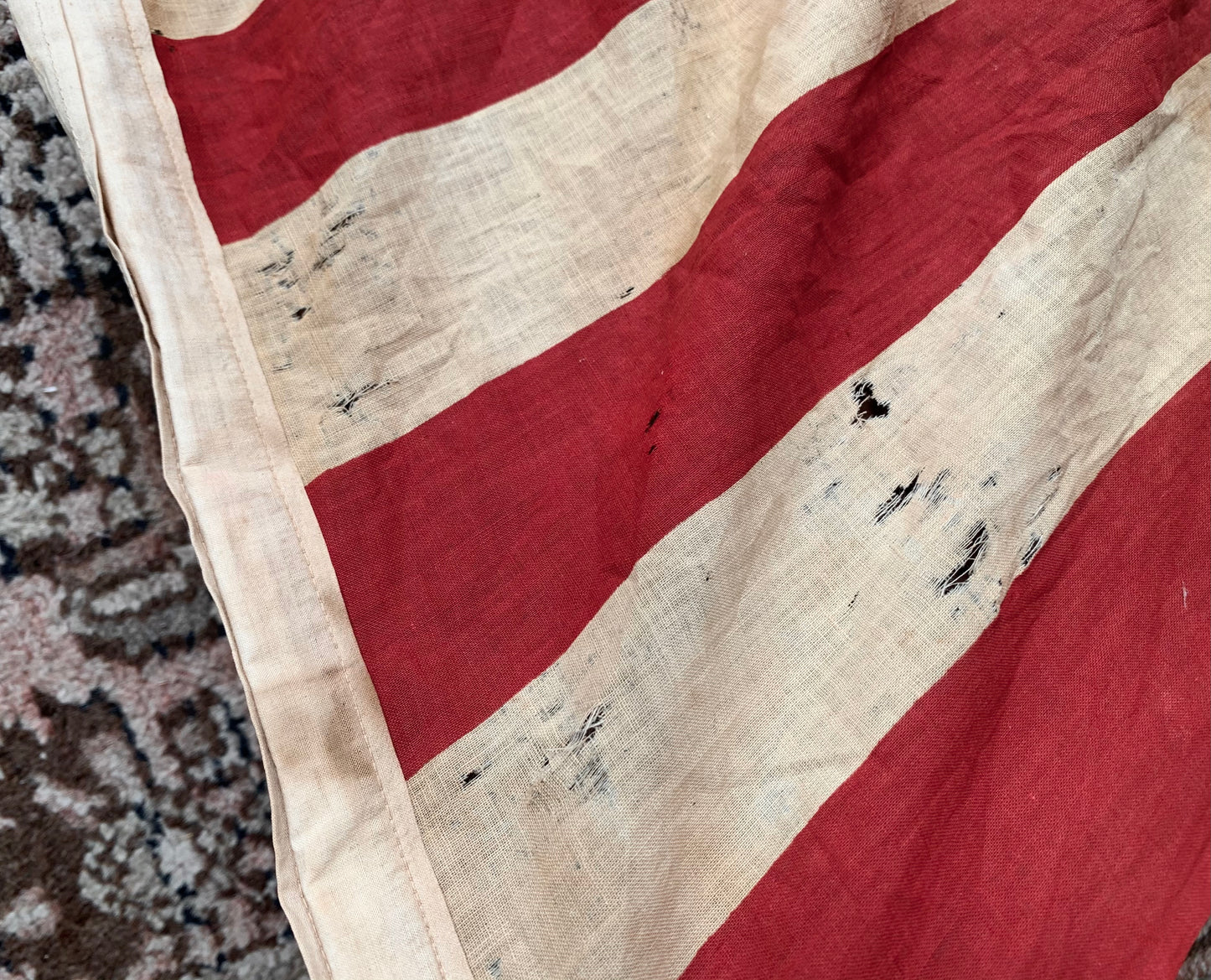 Vintage tattered old 48 star USA flag