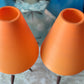 Vintage pair orange beehive lamps mid century lights