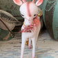 Vintage pink Christmas reindeer