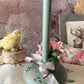 Vintage painted rose pink millinery flower wood hat stand
