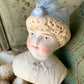 Antique blond porcelain china doll head
