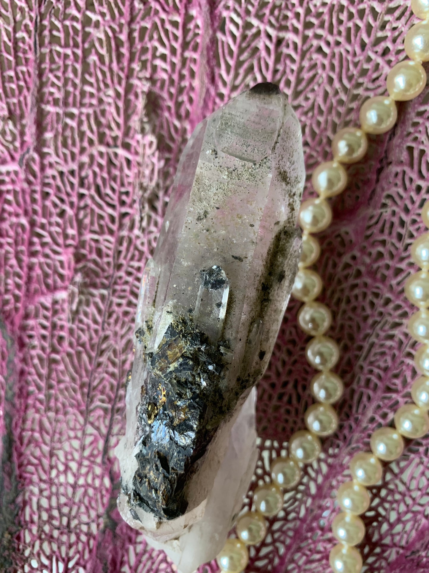 Quartz crystal point specimen sparkly natural geode stone