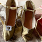 Vintage gold boudoir doll shoes