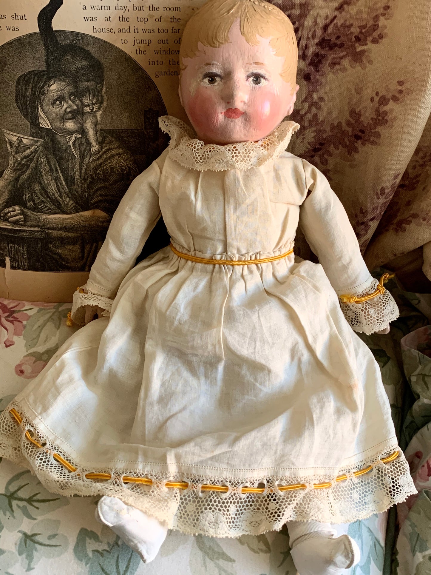Antique small Martha Chase painted cloth doll