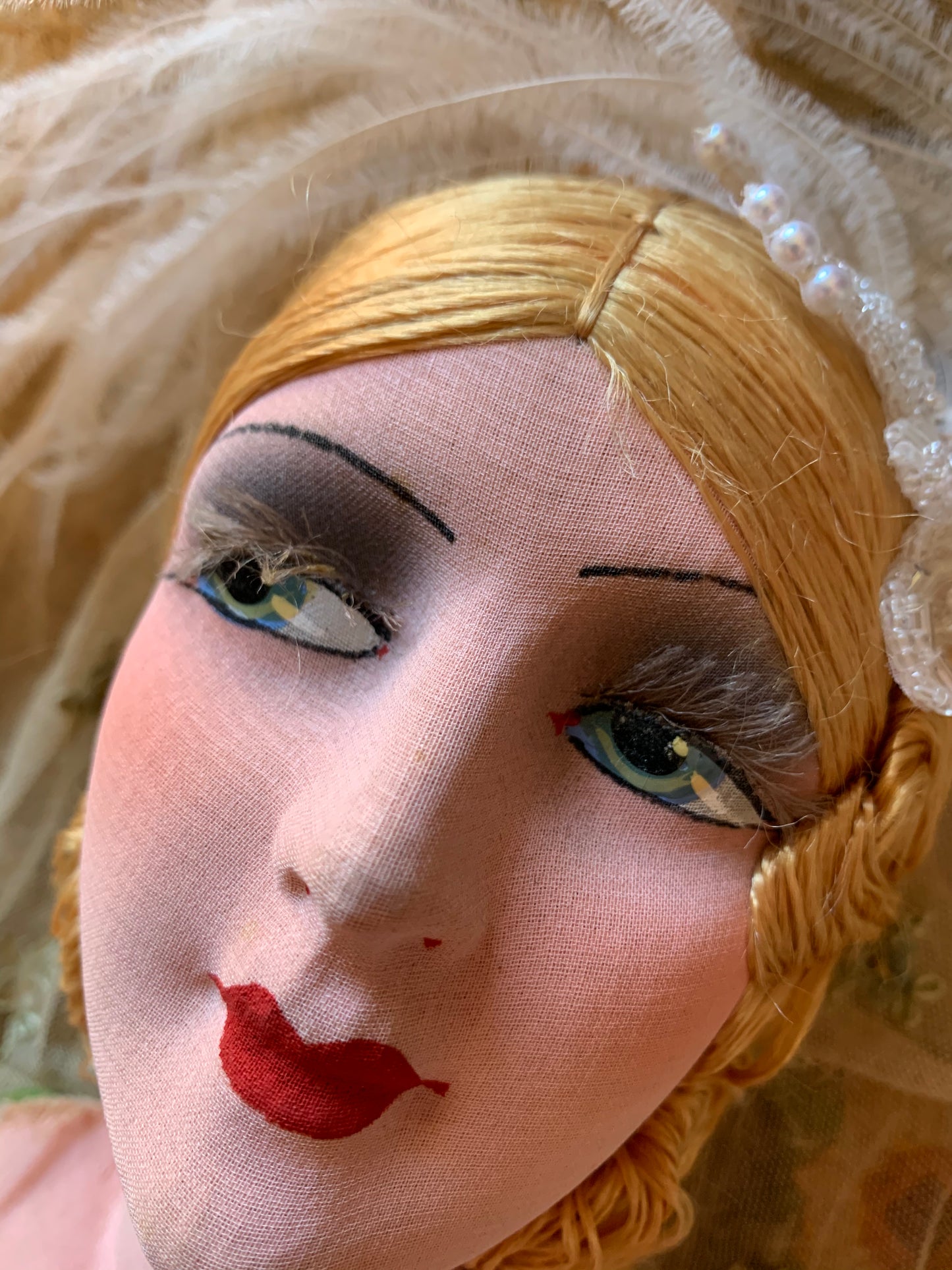 Vintage boudoir doll head part